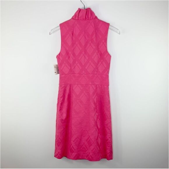 Milly New York Danielle Pink Ruffle Front‎ Belted Sheath Sz 0 - Picture 3 of 15